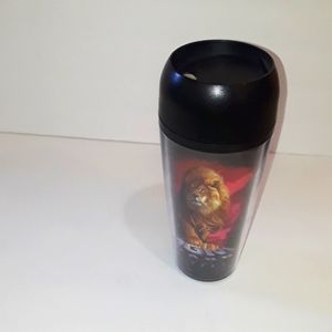 c  - VTG MGM GRAND LION THERMOS THERMO SERV TUMBLER MADE IN USA